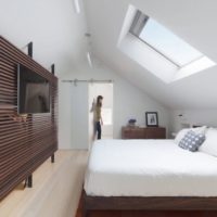 attic design in the house bedroom with window