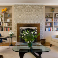 wallpaper design in apartment living room photo