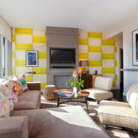 wallpaper design in apartment living room