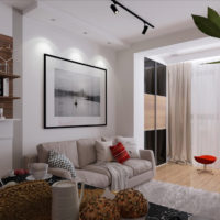 one-room apartment design 30 sq m photo interior
