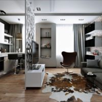design of a studio apartment 33 m2 photo interior