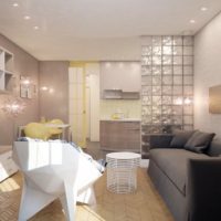design of a studio apartment 33 m2 interior photo