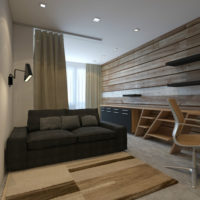 one-room apartment design 45 sq m