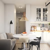 design of a studio apartment with an area of ​​36 square meters