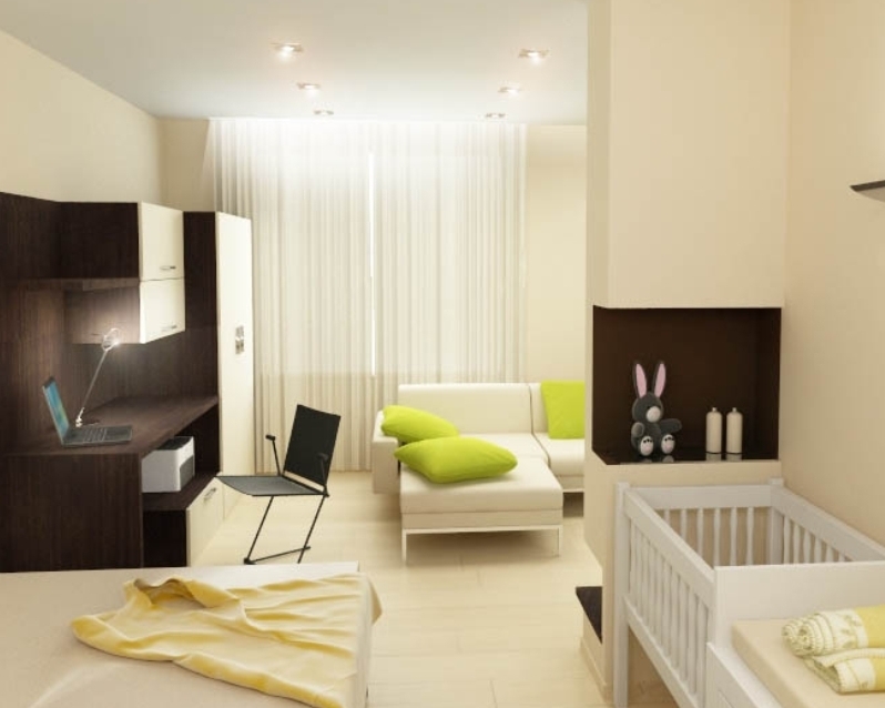 one-room apartment with a child