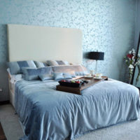 design of a small bedroom in blue