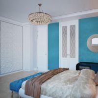 design of a small bedroom white-blue