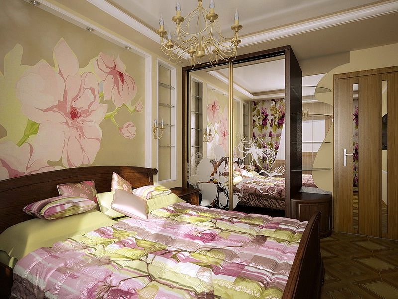 design floral chambre à coucher