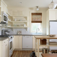 kitchen without upper cabinets design photo