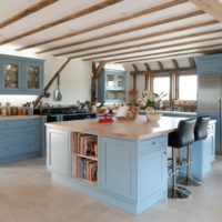 country style kitchen blue tones