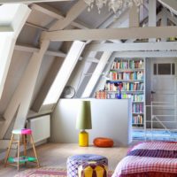 attic in a private house design photo