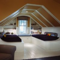 attic in a private house interior photo