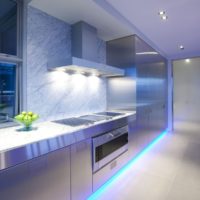 lighting of the working area in the kitchen