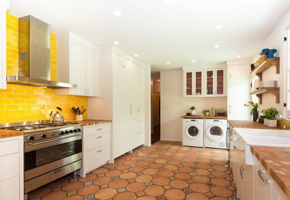 kitchen interior with tiles