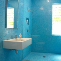 piastrella da bagno blu