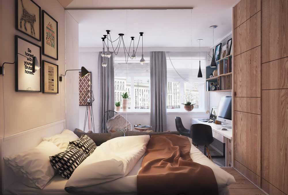 stylish design of a small bedroom