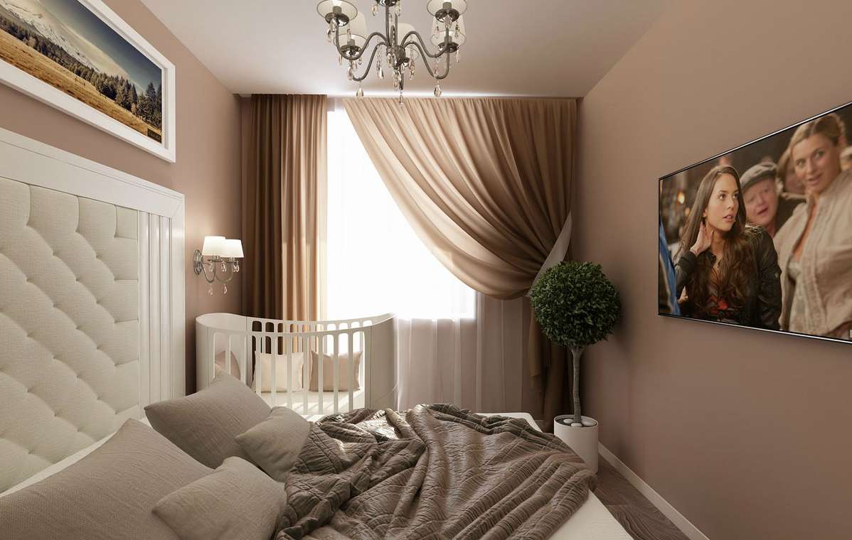 furniture in the bedroom with a nursery