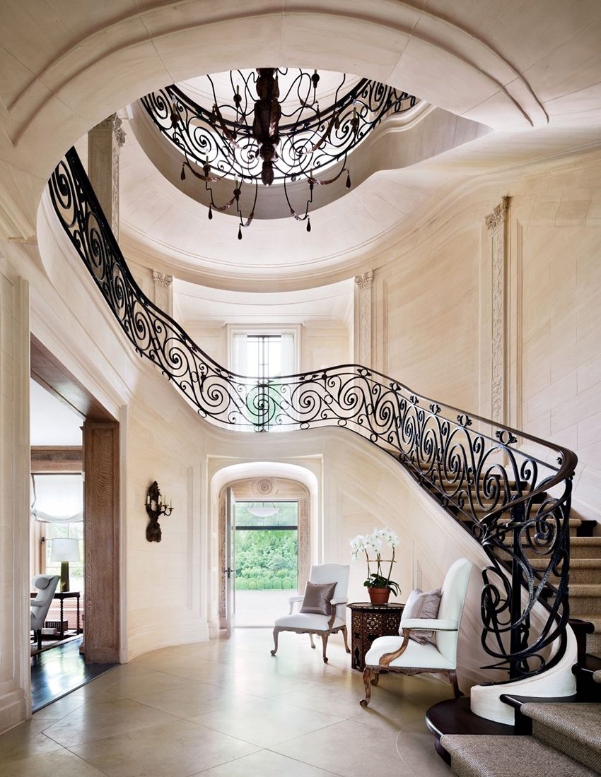 hallway with stairs photo