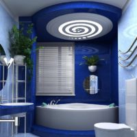 salle de bain design 4 m² dans les tons bleus
