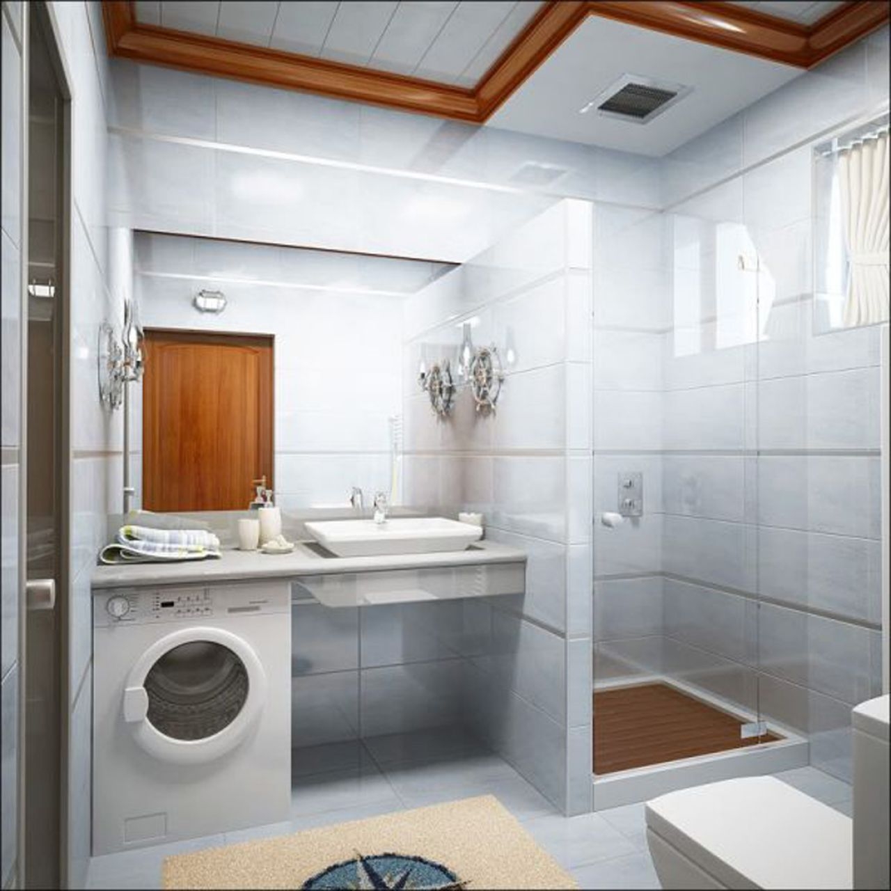 Salle de bain design de 6 m² avec douche