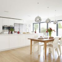 design of a bright kitchen in a private house