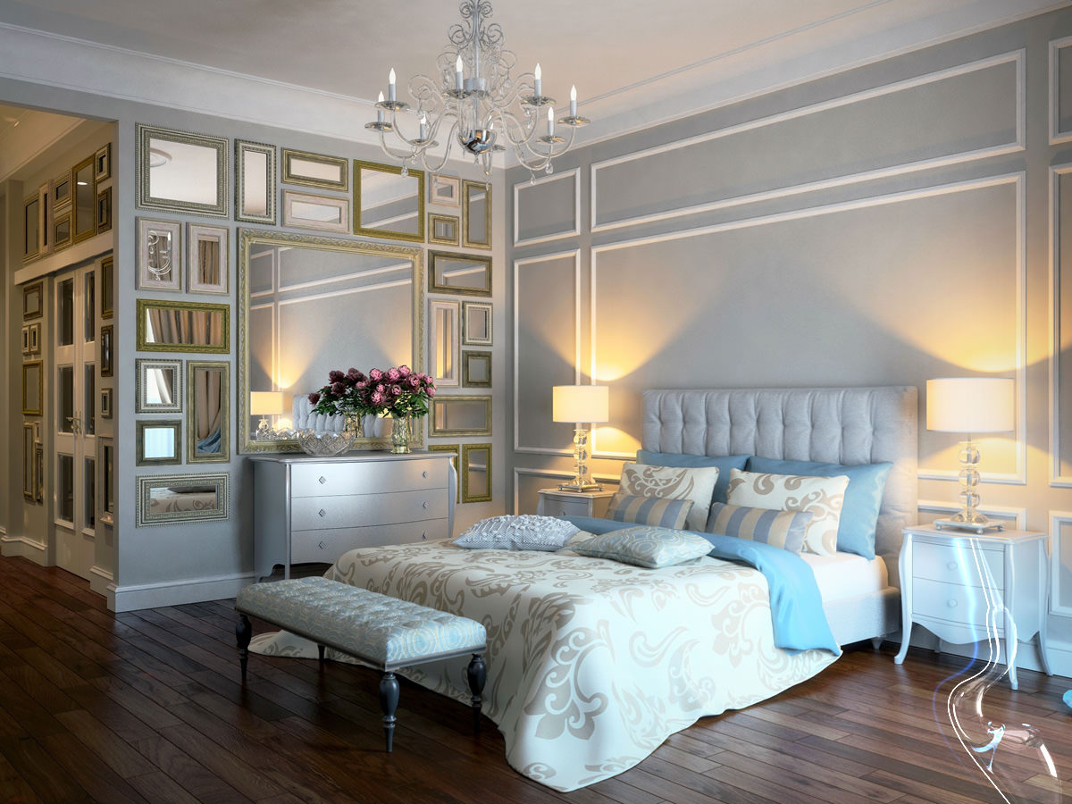 laminate flooring in a classic bedroom
