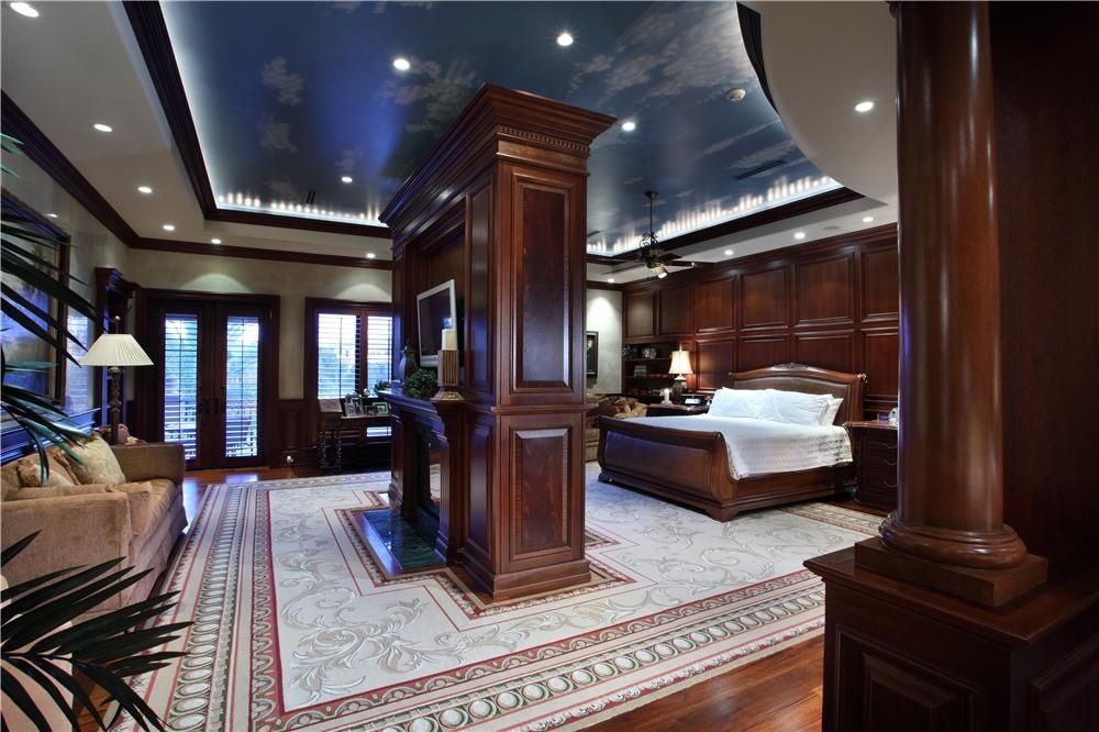 classic bedroom in dark colors