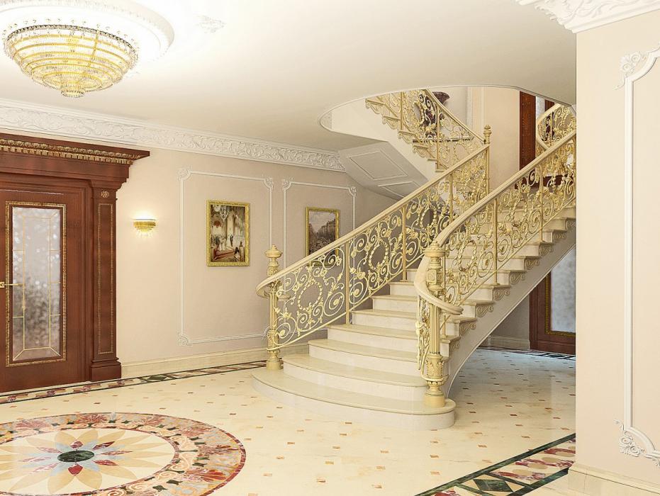 escalier classique dans le couloir