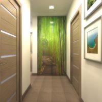 hallway in an apartment in a panel house interior photo