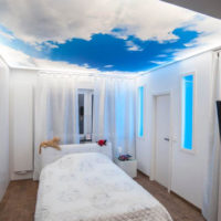 rectangular bedroom 16 sq m photo design