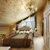 bedroom in a wooden house