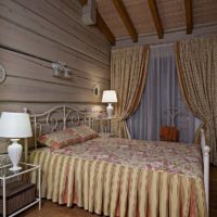 bedroom in a wooden house design interior