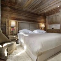 bedroom in a wooden house ceiling design