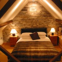attic bedroom modern interior