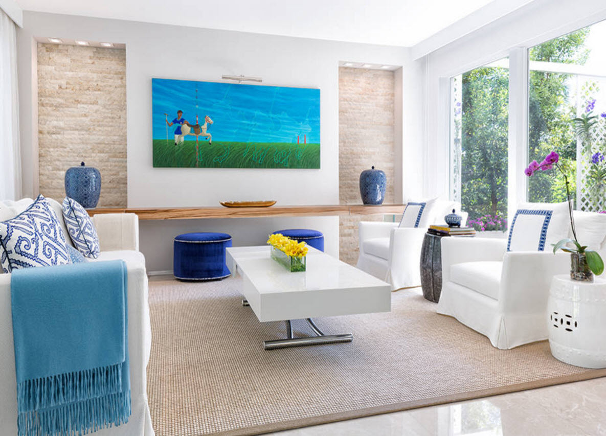 light design rectangular living room