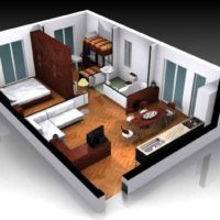 Visualisation de la conception 3D intérieur de la photo de l'appartement