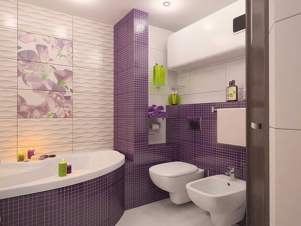 lilac tile for the bathroom