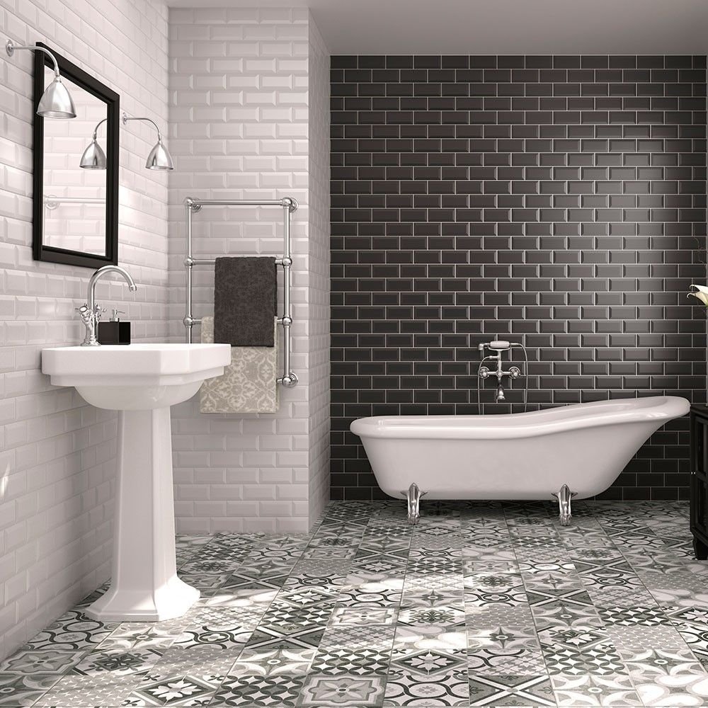 black white tile design