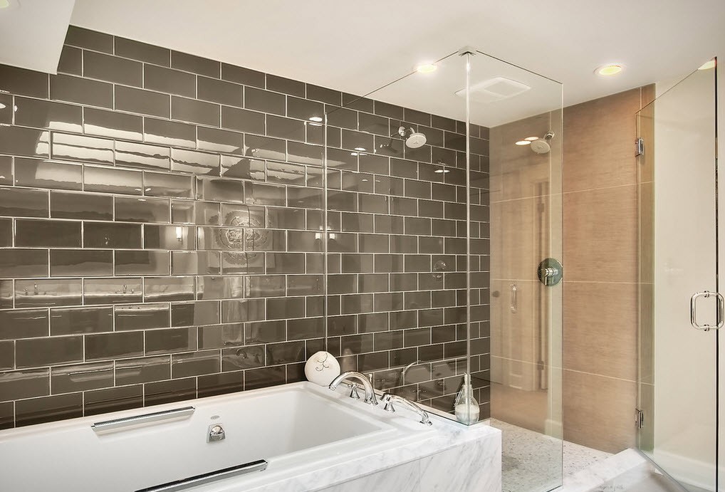 glass tile design for bathroom