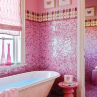 carrelage rose pour salle de bain