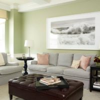 Sofa in the living room and a picture on the wall