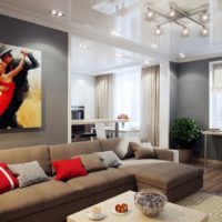 Wall decoration in the living room with paintings