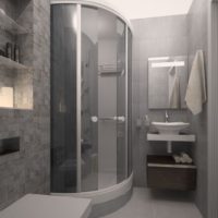 Shower cabin in the bathroom interior