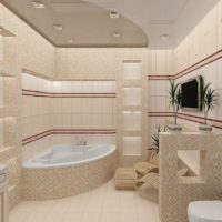 Combined bathroom with corner bath