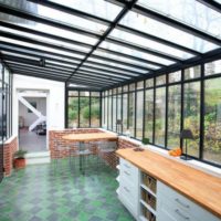 Panoramic glazing in the design of the summer terrace