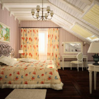 Provence-style bedroom in the attic of a country house