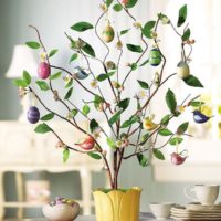 Easter tree in the living room interior