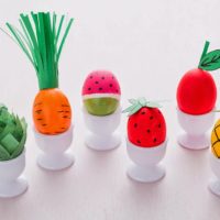 DIY Easter eggs decoration for vegetables