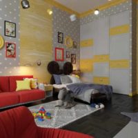 the idea of ​​an unusual interior apartment in the style of pop art photo