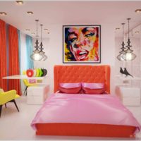 the idea of ​​an unusual interior apartment in the style of pop art picture